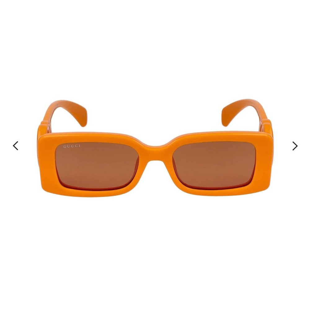 Gucci Vibrant Orange Rectangular Sunglasses - image 3